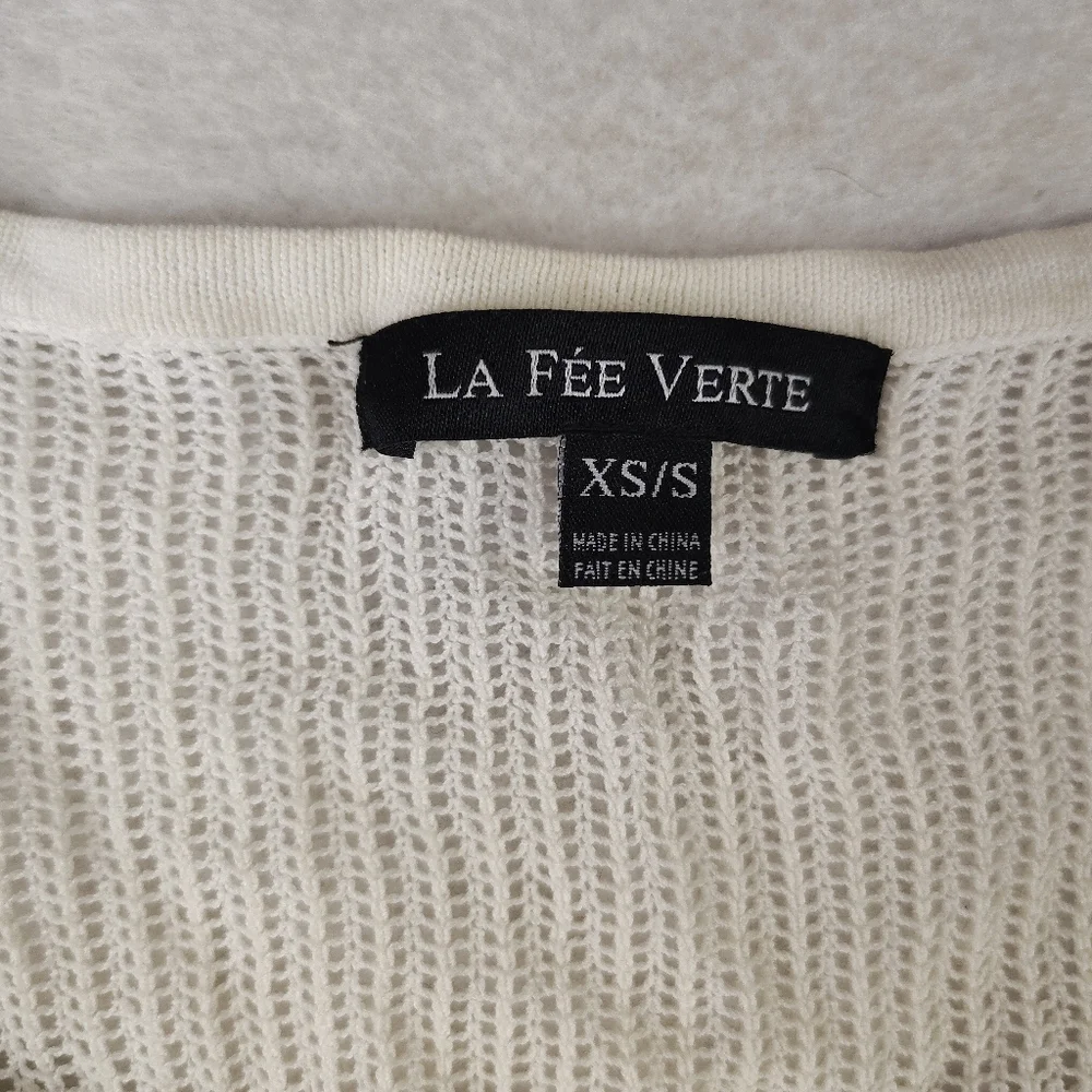 La Fée Verte Black and White Stripe Knit Top XS/S - Picture 4 of 5